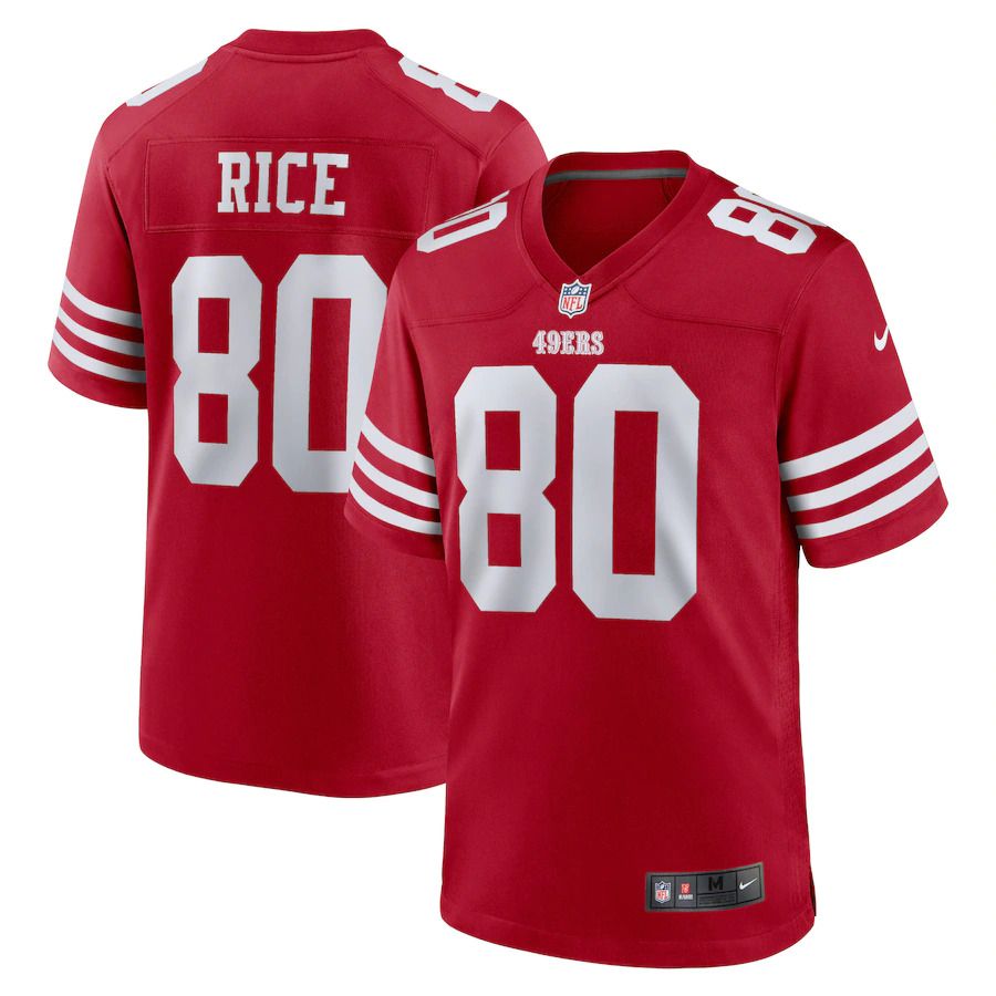 Men San Francisco 49ers #80 Jerry Rice Nike Scarlet Retired Team Player Game NFL Jersey